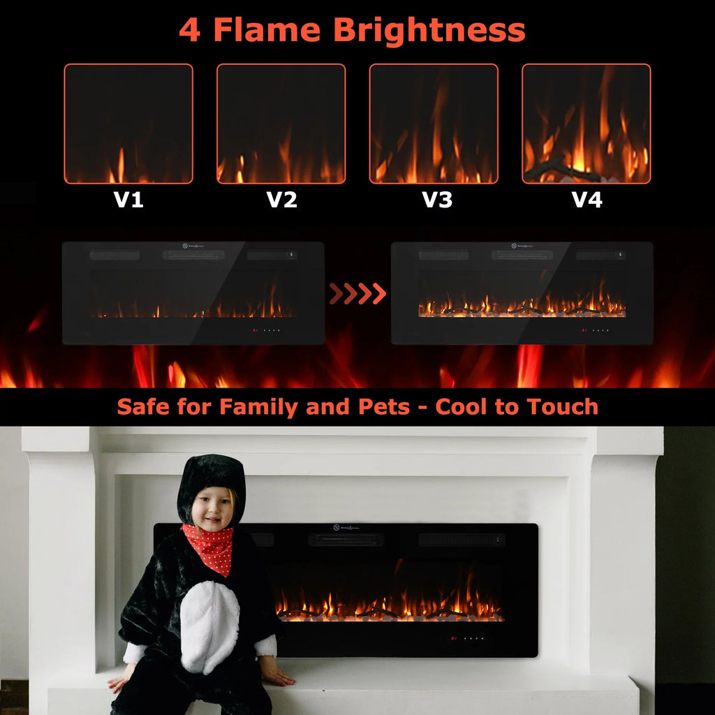 60" Wall Mounted Electric Fireplace W27933