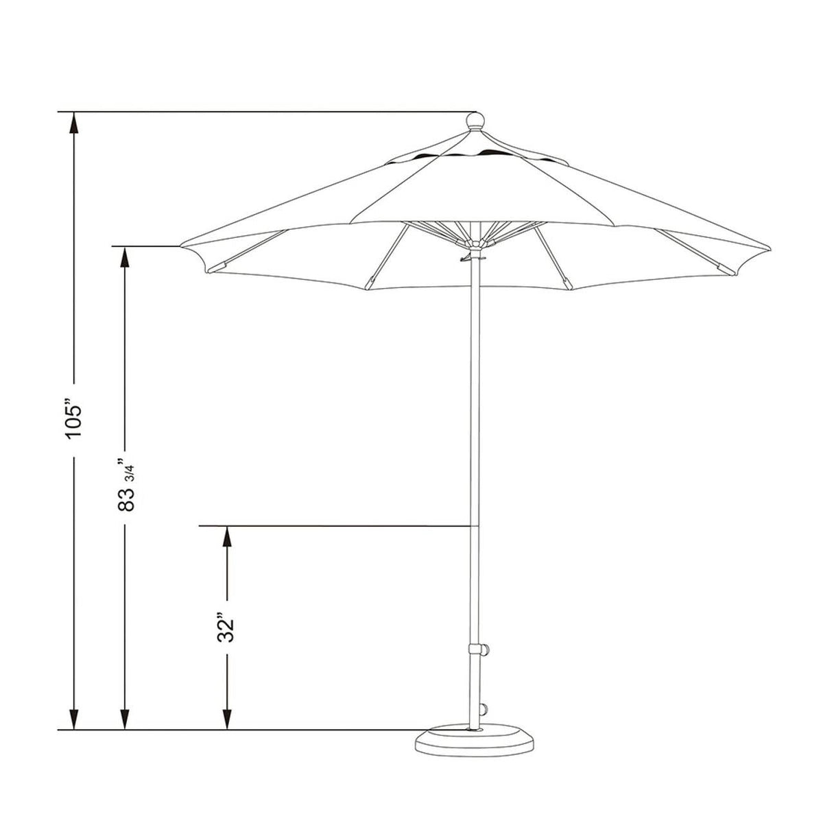Spectrum Dove Fiberglass Market Umbrella D782593