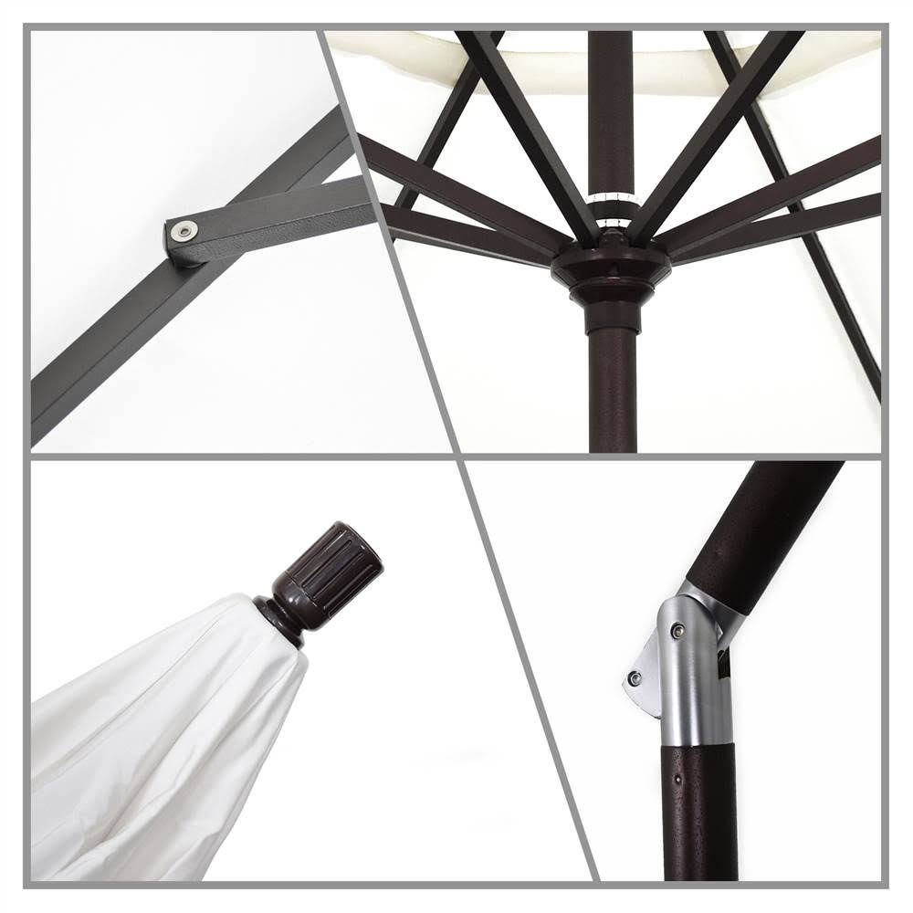 9 ft. Stone Black Aluminum Market Patio Umbrella D626228