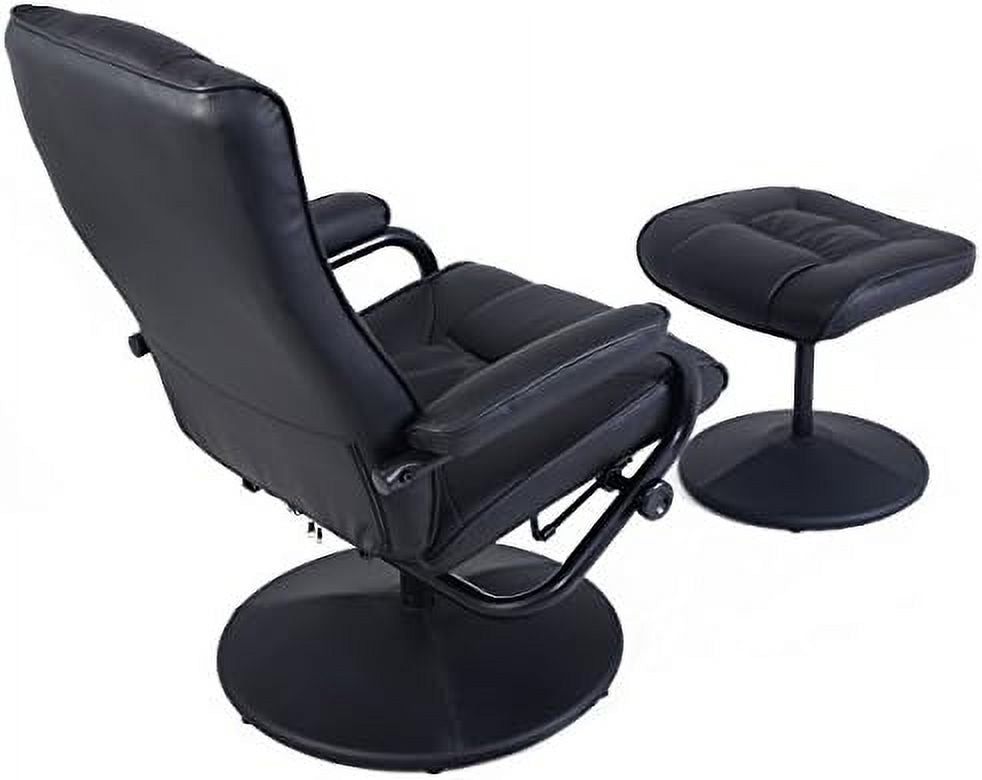 Gray PU Leather Recliner Chair with Ottoman V3575
