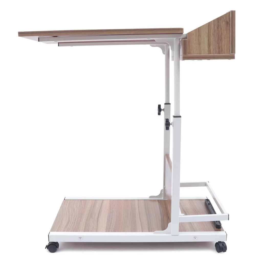Adjustable C Shaped Mobile Side Table with Lockable Wheels P147991
