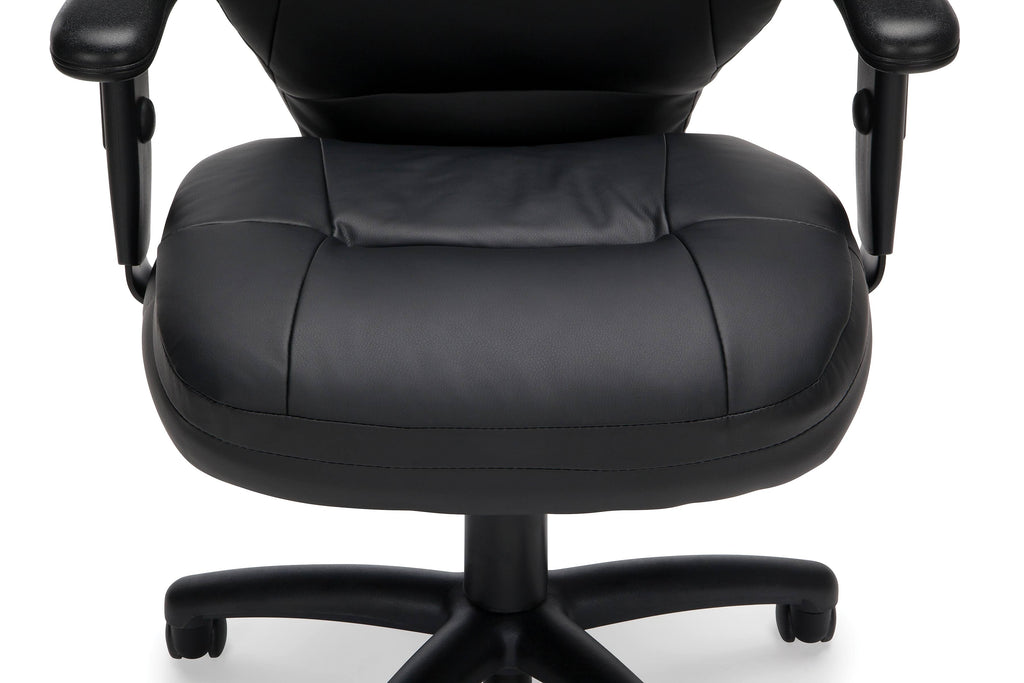Leatherette Mid-Back Chair with Adjustable Arms L29927
