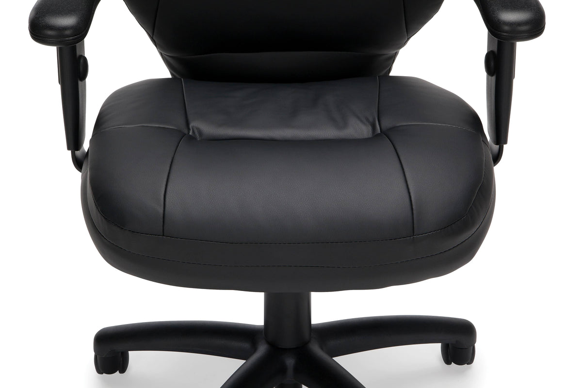 Leatherette Mid-Back Chair with Adjustable Arms L29927