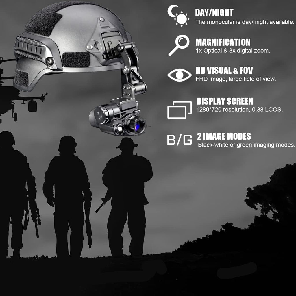 Night Vision Monocular with Helmet Mount, Infrared Camcorder L421662