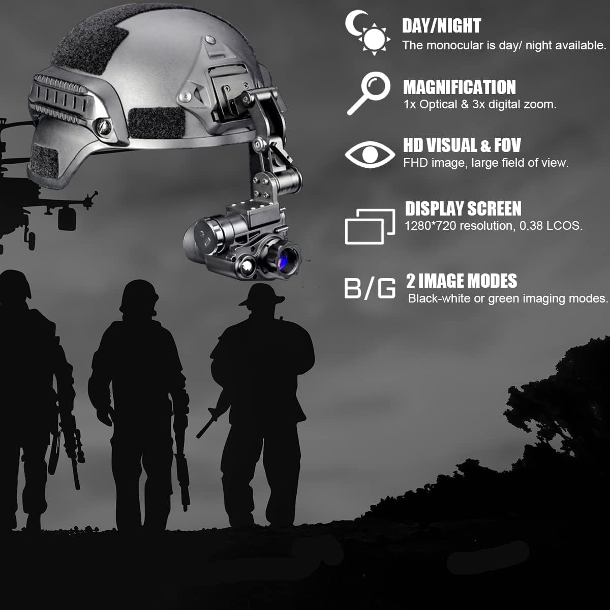 Night Vision Monocular with Helmet Mount, Infrared Camcorder L421662