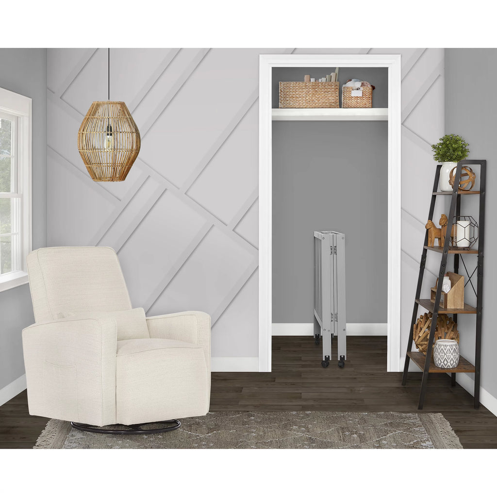 Pebble Grey Folding Crib V7402