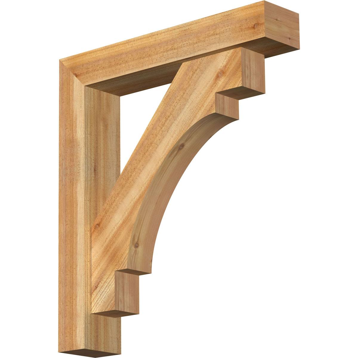 Western Red Cedar Rough Sawn Bracket with Offset Brace Q370400
