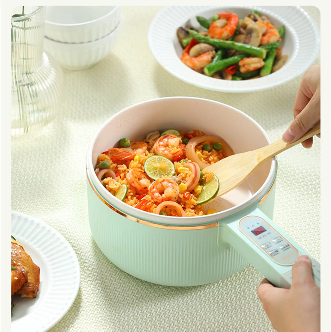 Electric Hot Pot Cooker Steamer Non-stick Pan W690980