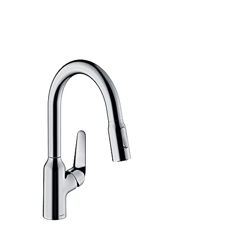 Black High Arc Kitchen Faucet with Pull Down Sprayer J438602