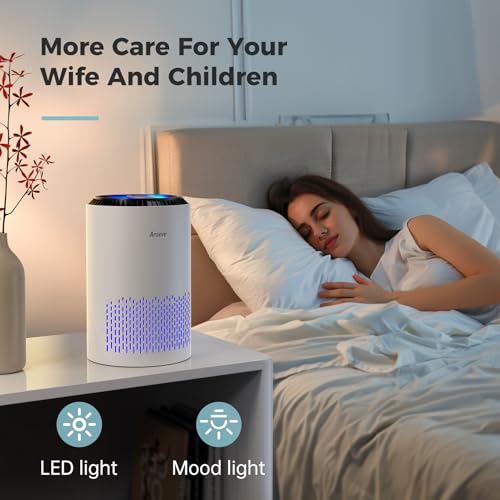 White Portable Air Purifier with Sleep Mode D6070