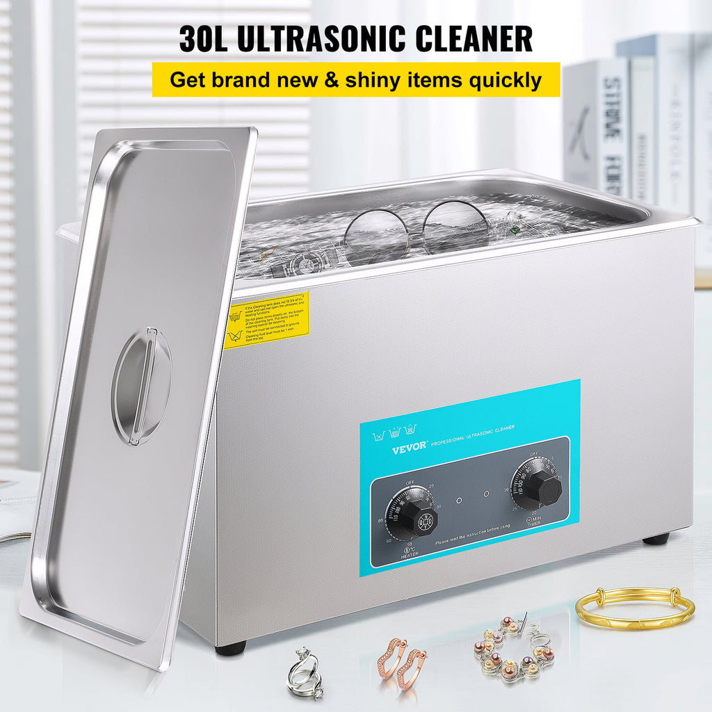 30L Ultrasonic Cleaner 304 Stainless Steel with Heater Timer G41657