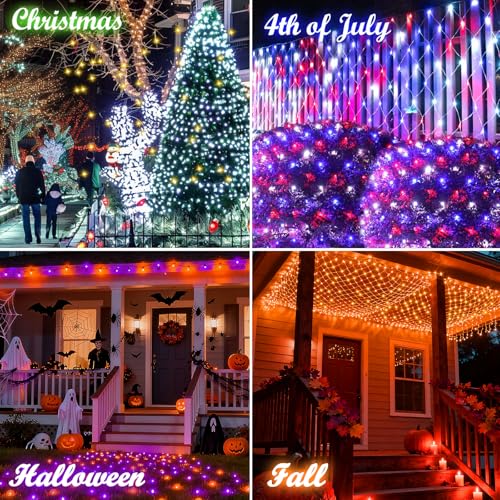 10 x 10ft 240 LED 35 Colors Changing Net Lights J36141