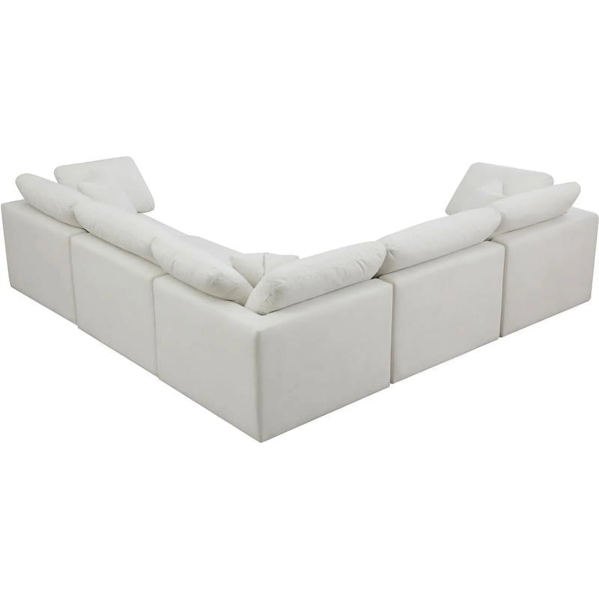 Cream Velvet Modular Sectional M77405