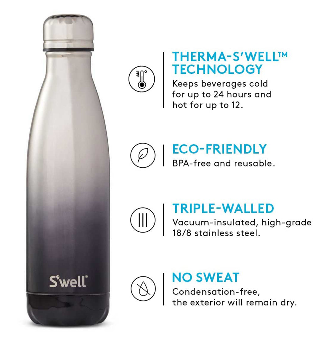 White Gold Ombré Stainless Steel Vacuum-Insulated Water Bottle O87420