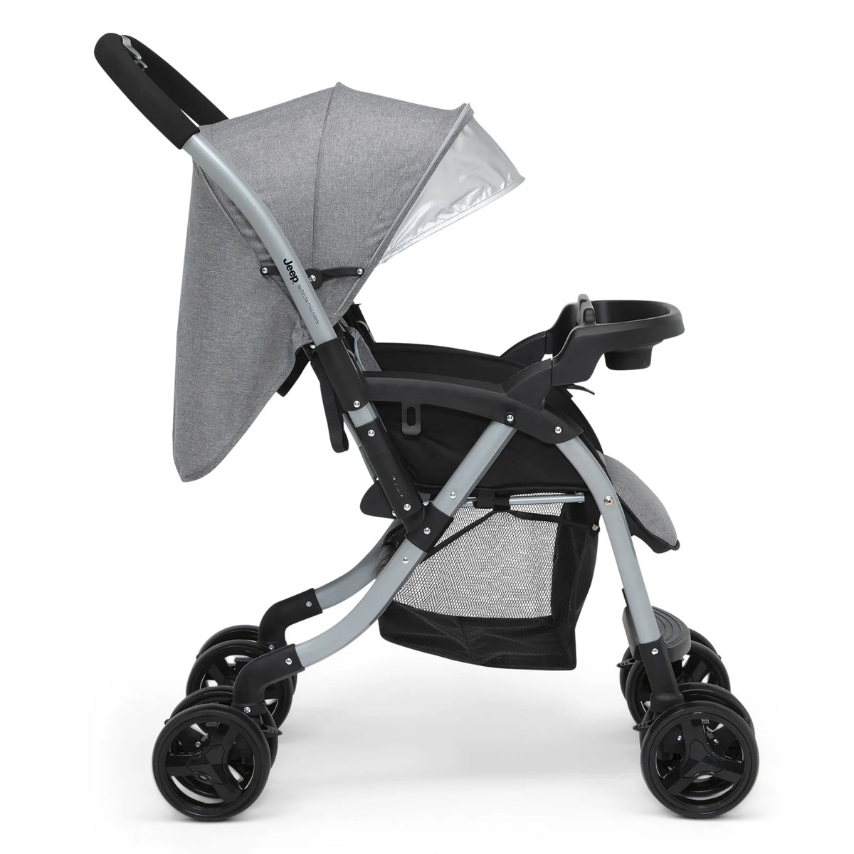 Grey Tweed Reversible Handle Stroller I149957