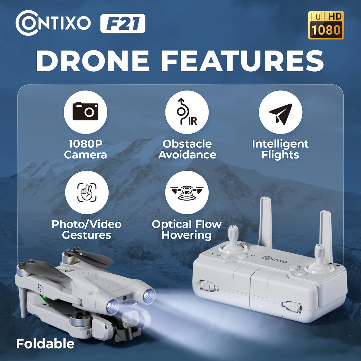 Foldable RC Drone with 1080P HD Camera F28692