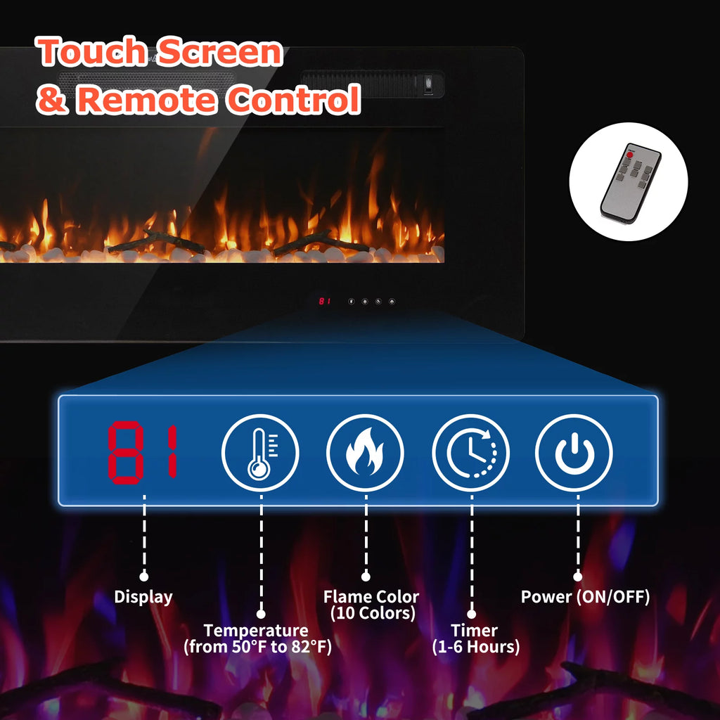 60" Wall Mounted Electric Fireplace W27933