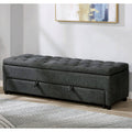 Dark Grey Tufted Storage Bench Y2772