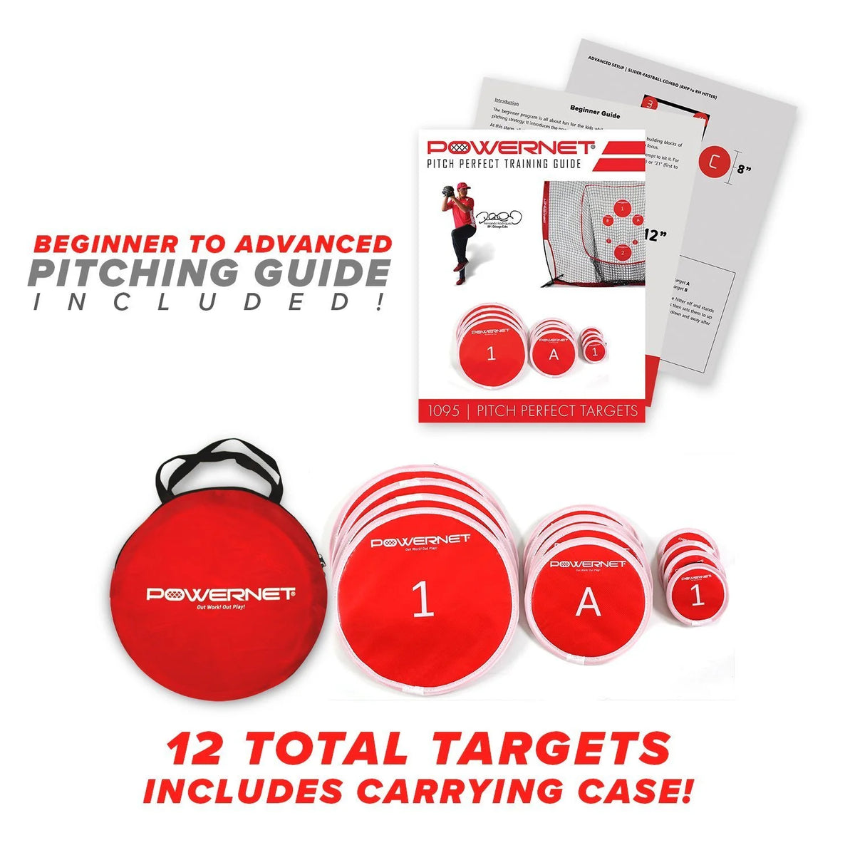 Pitching Bundle with Practice Net, Target System, Strike Zone and Weighted Training Ball D223712