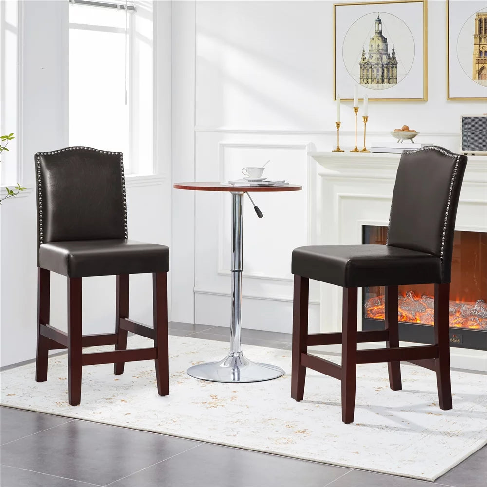 Brown Faux Leather Dining Chairs M93261