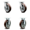 Swivel Top Plate Caster with 4 x 2 Maroon Wheel & Side Lock Brake Y317618