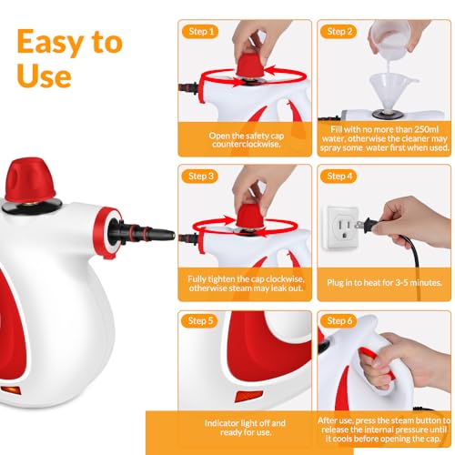 Handheld Pressurized Steam Cleaner with 12 pcs Accessories I154218