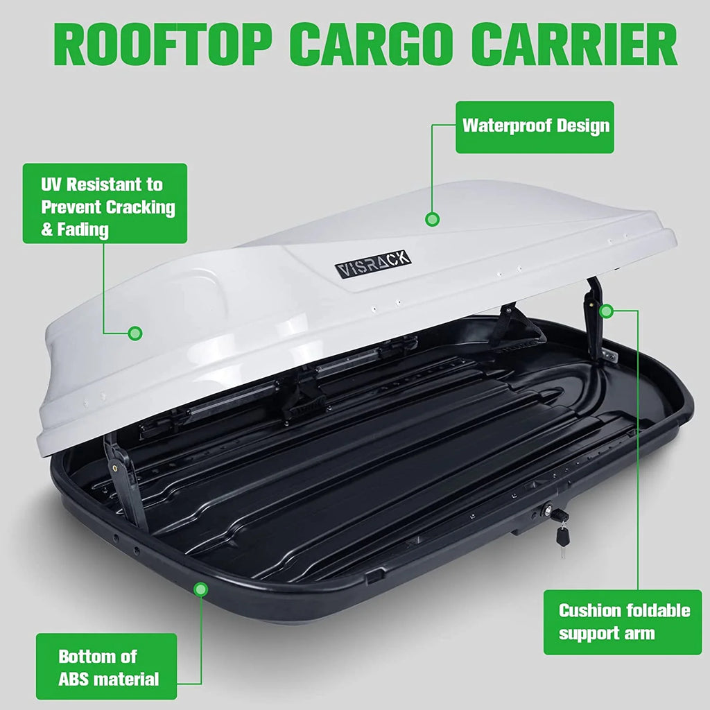 White 14 Cubic Feet Hard Shell Rooftop Cargo Box P712