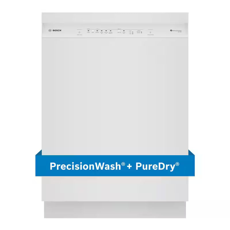 White Front Control Tall Tub Dishwasher with Stainless Steel Tub A381