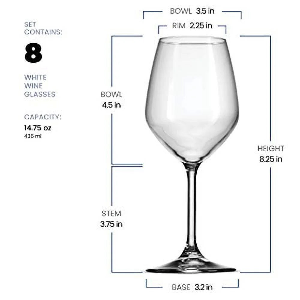 White Wine Glasses Set Of 8 R734