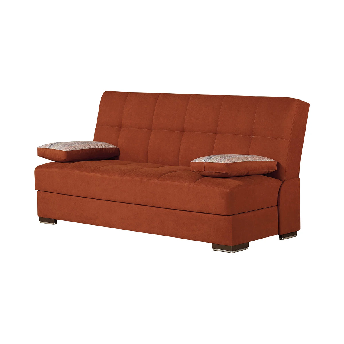 Orange Chenille Sofa Bed with Storage E273287