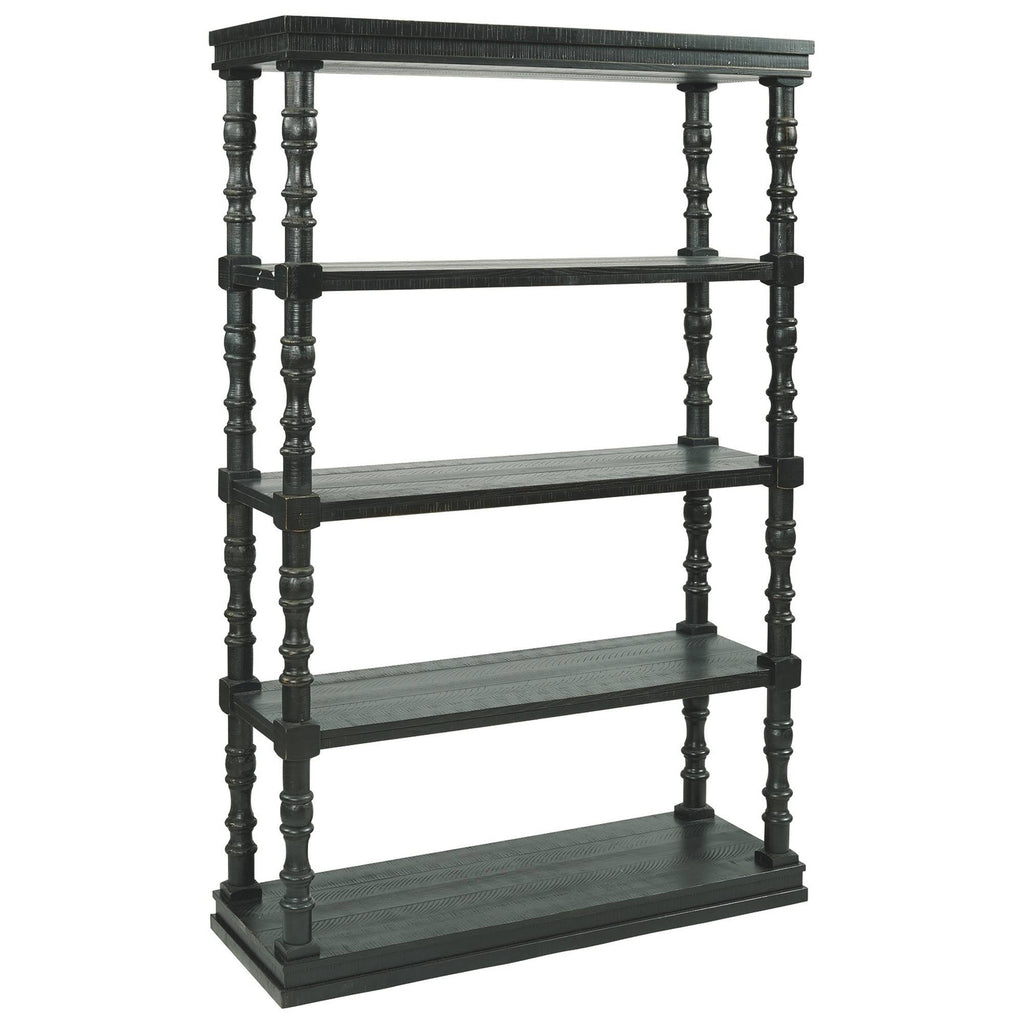 Antique Black 5 Tier Wooden Bookcase N620