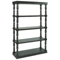 Antique Black 5 Tier Wooden Bookcase N620