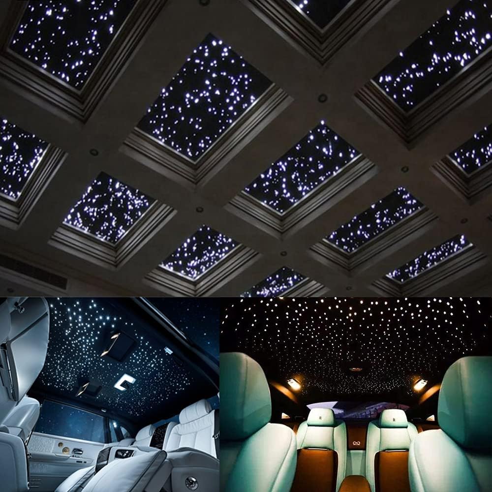20W Dual-Head RGBW Twinkle Fiber Optic Star Ceiling Light Kit 1100pcs T412835