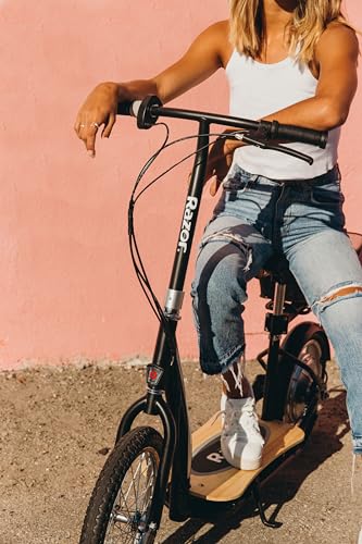 Electric Scooter with Padded Seat, Bamboo Deck, 16" Air-Filled Tires, 500w Motor, Rear-Wheel Drive C700