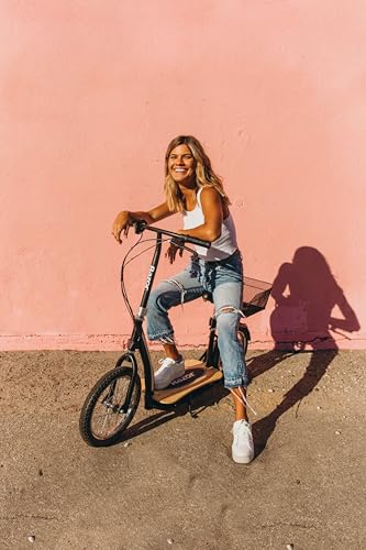 Electric Scooter with Padded Seat, Bamboo Deck, 16" Air-Filled Tires, 500w Motor, Rear-Wheel Drive C700