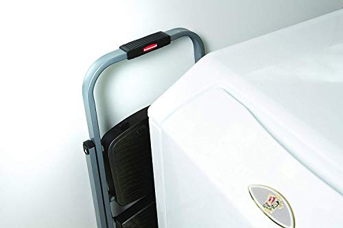 White 3-step Folding Step-stool with Hand Grip and Plastic Steps O71768