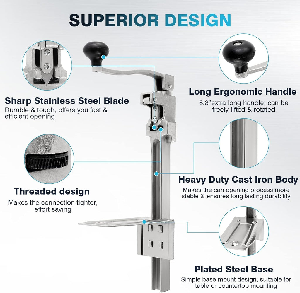 Heavy Duty Table Mount Manual Can Opener U913911