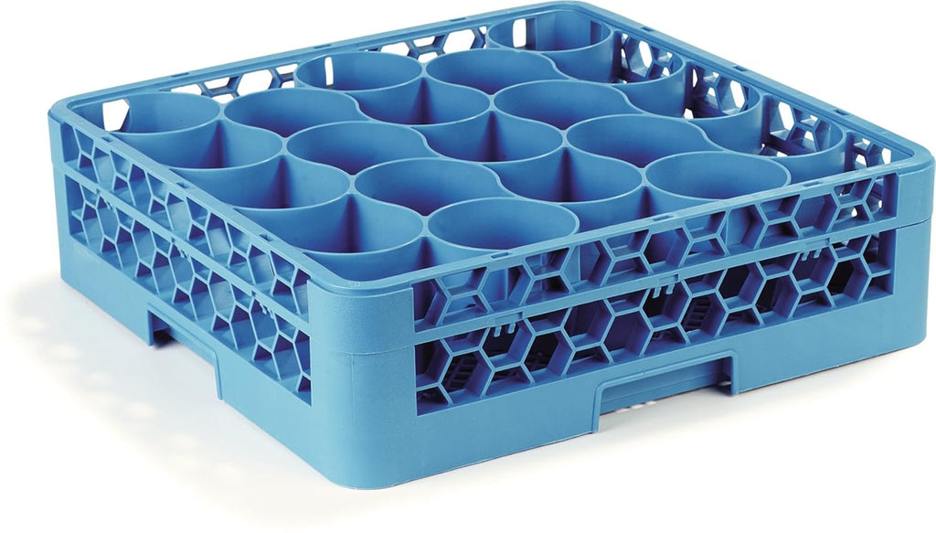 20 Compartment Glass Rack with 1 Extender, Blue (Pack of 4) U868