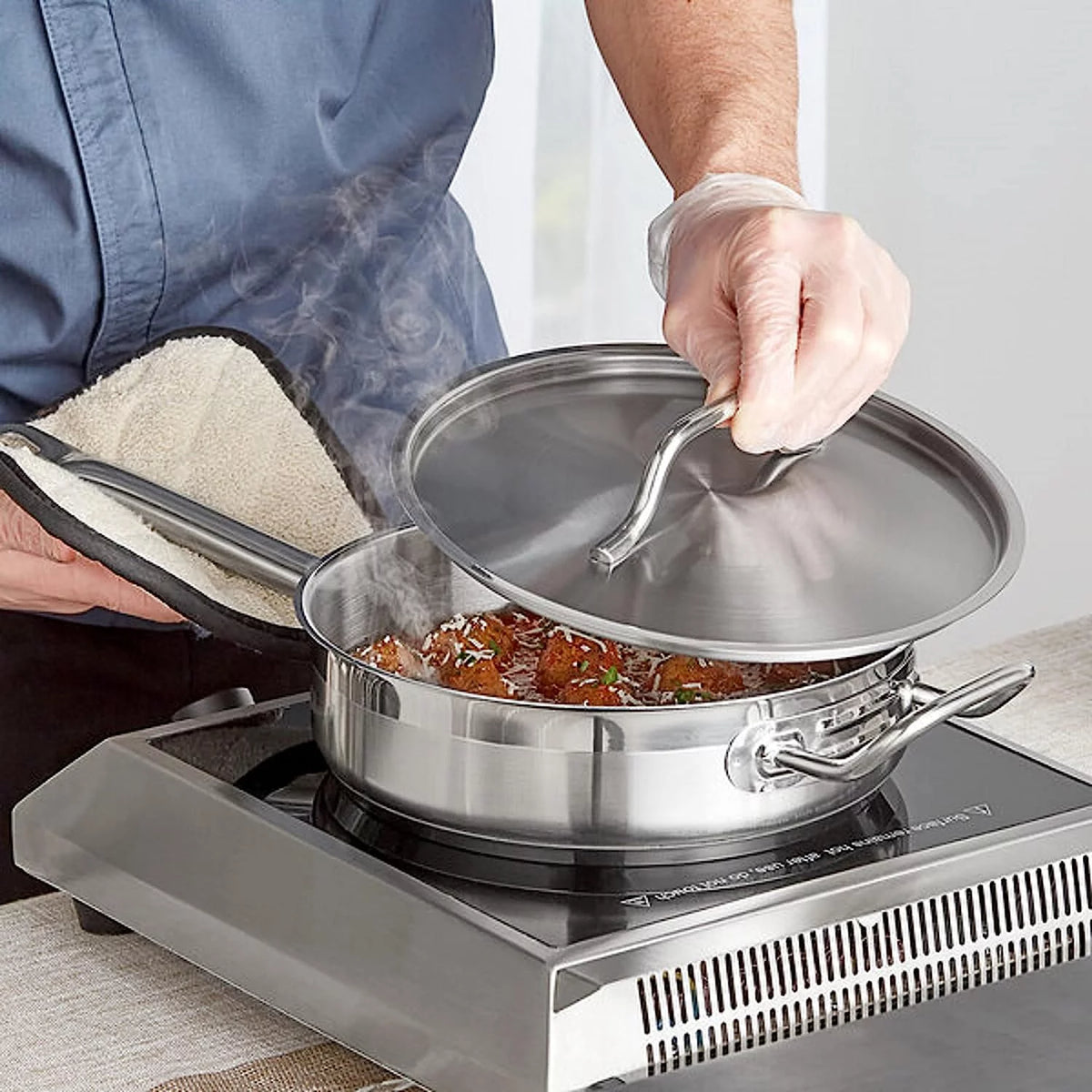 3 Qt. Stainless Steel Sauté Pan with Lid L752