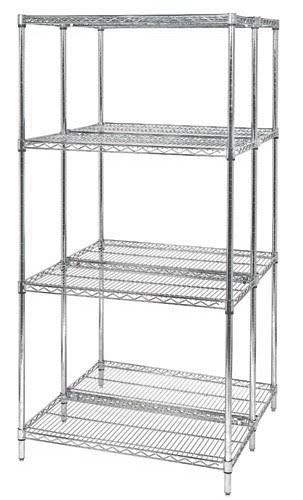 Chrome Wire Shelving Starter Kit 42Inch W x 14inch D x 86Inch H B299