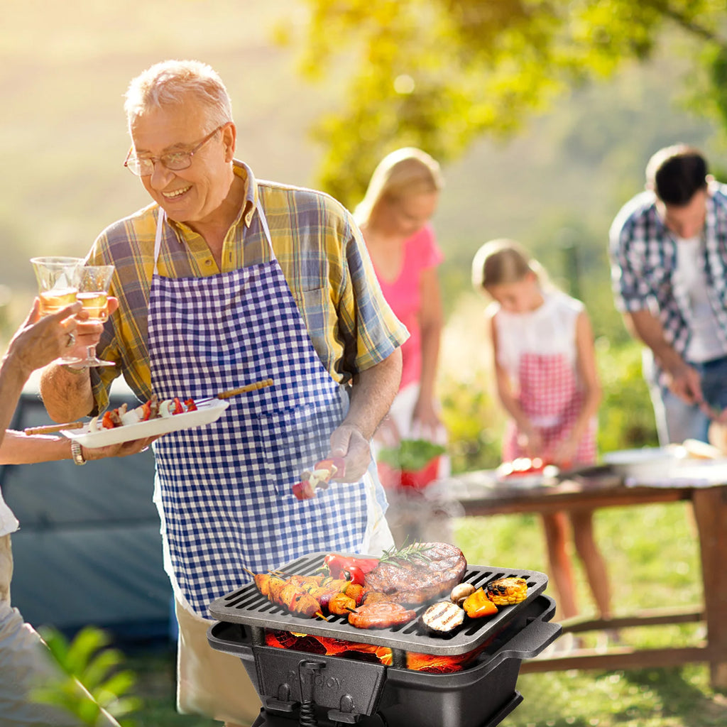 Portable Heavy Duty Cast Iron Charcoal Grill X32080