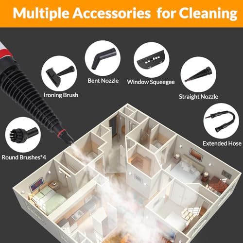 Handheld Pressurized Steam Cleaner with 12 pcs Accessories I154218
