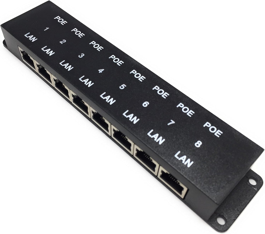 8 Port Passive PoE Injector with 48V 60W Power Supply, Pack of 2 M6789
