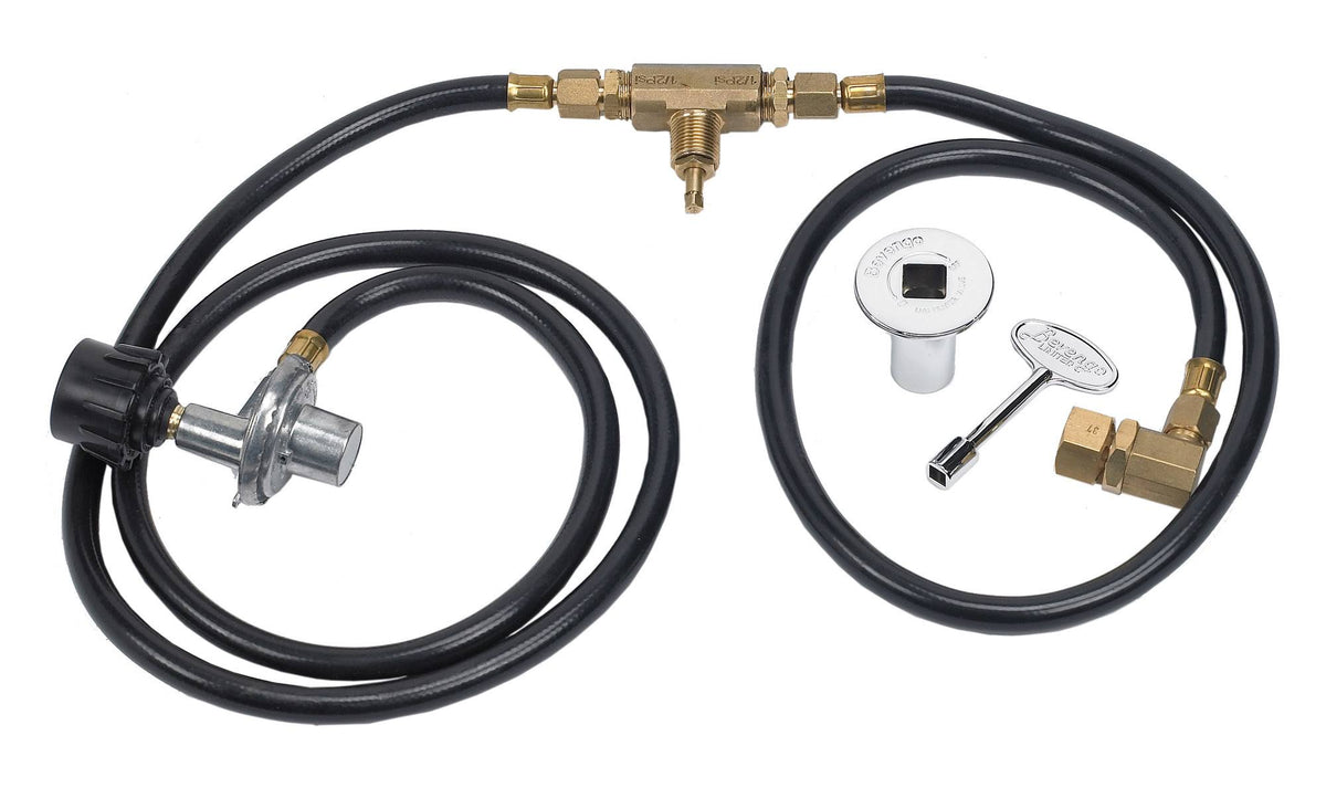 Fire Pit Propane Installation Kit with Chrome Key Valve F150
