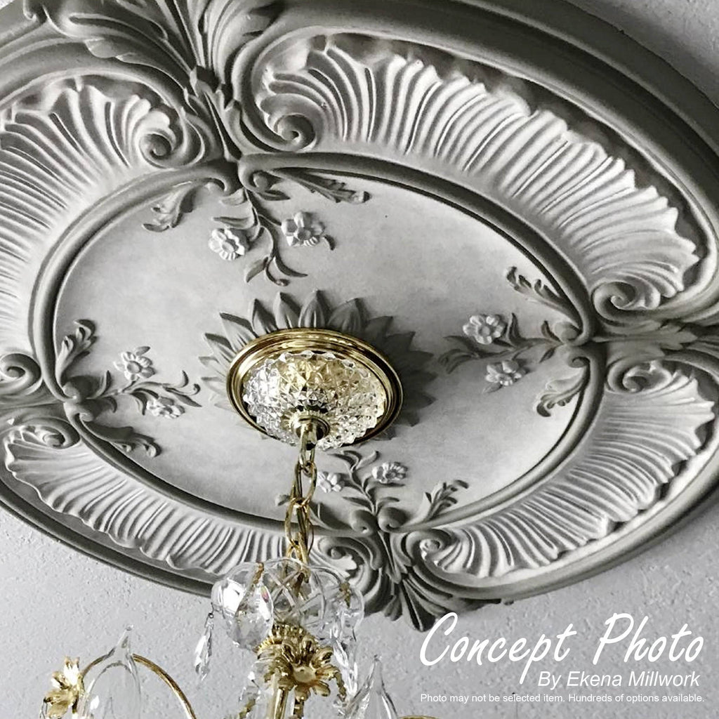23 5/8x22OD x 1 1/2x22P Ceiling Medallion, Hand-Painted Brass L2281