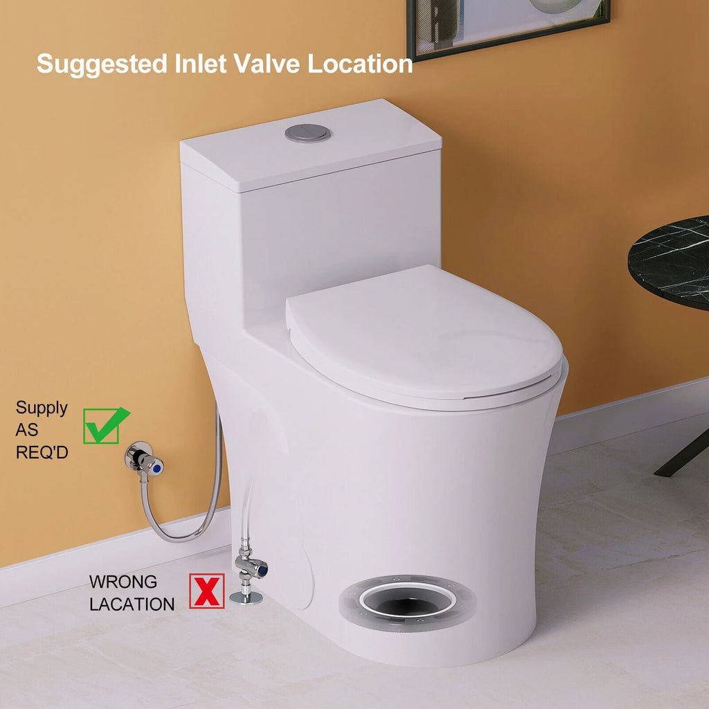 Elongated One Piece Toilet with Comfort Chair Seat, Dual Flush, White L61805