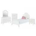 White 5 Piece Twin Kids Bedroom Set D6563