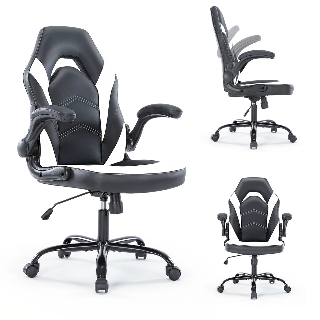 Black and White Ergonomic Office Chair with Lumbar Support F9997