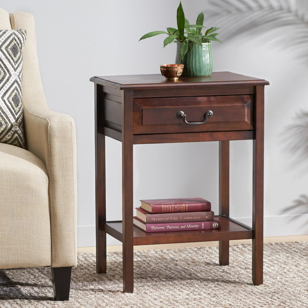 27" Acacia Wood Side Table S4432