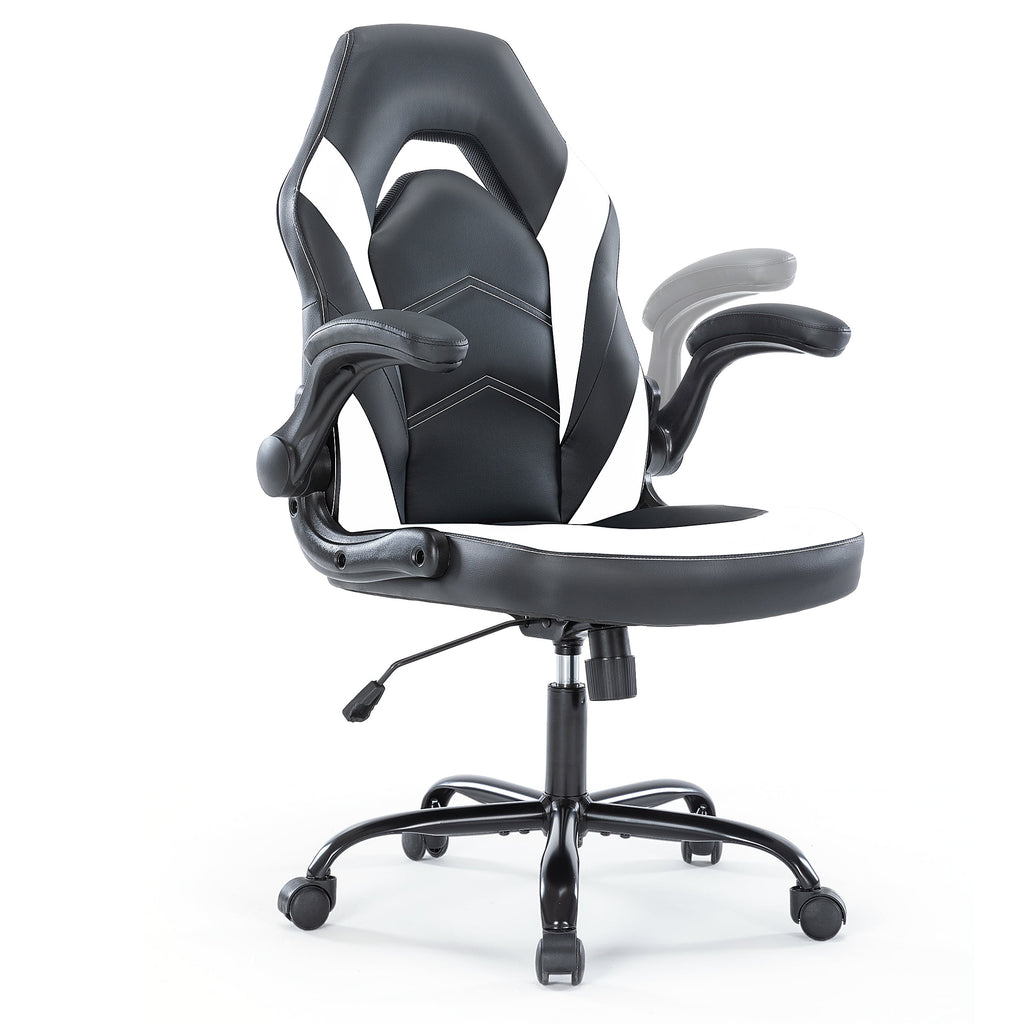 Black and White Ergonomic Office Chair with Lumbar Support F9997